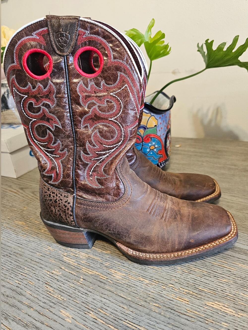 Ariat Heritage Crossfire Western Boot Mens 8.5D Cowboy Boots Square Toe